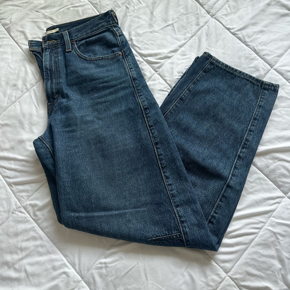 Dark Blue barrel Jeans